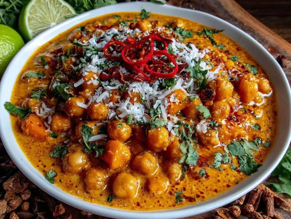 creamy chickpea coconut curry preparation steps