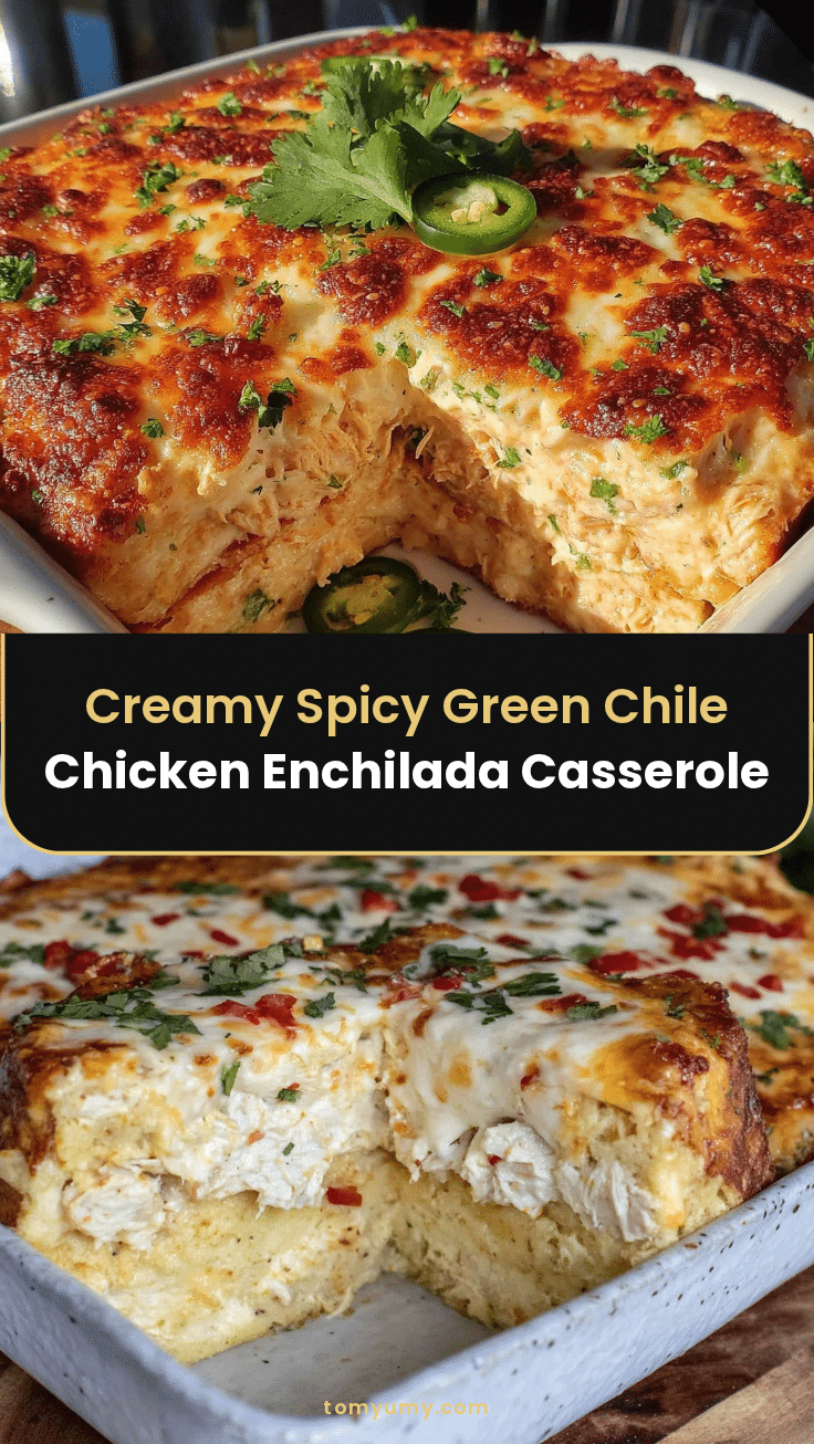 creamy green chile chicken enchilada casserole recipe