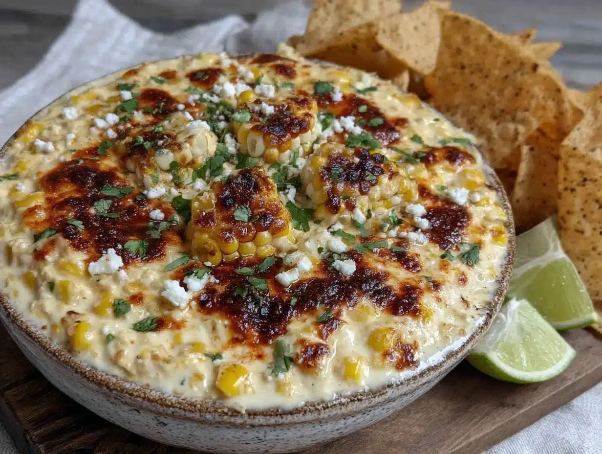 creamy mexican street corn dip - featured image