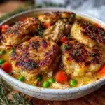 creamy rotisserie chicken pot pie soup - featured image