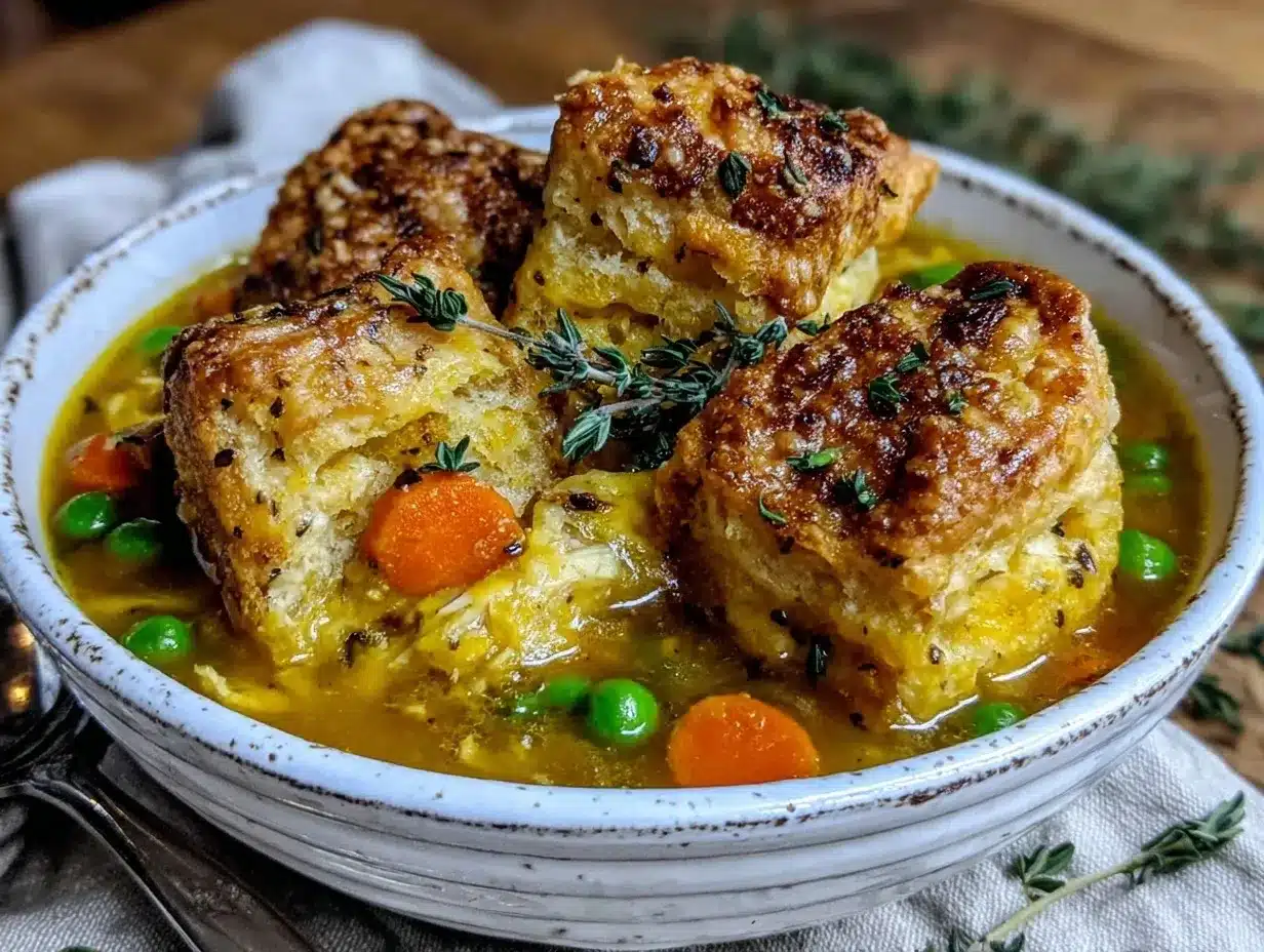 creamy rotisserie chicken pot pie soup preparation steps