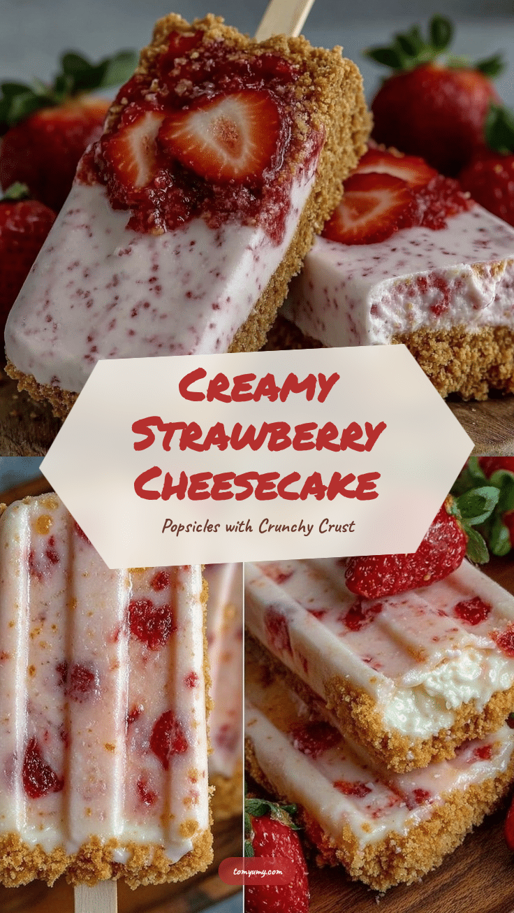 creamy strawberry cheesecake popsicles recipe