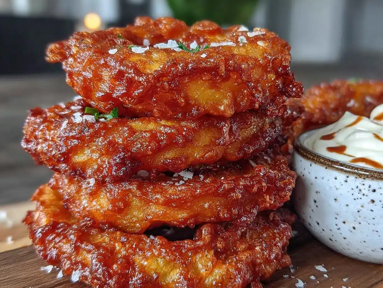 crispy beer battered onion rings preparation steps