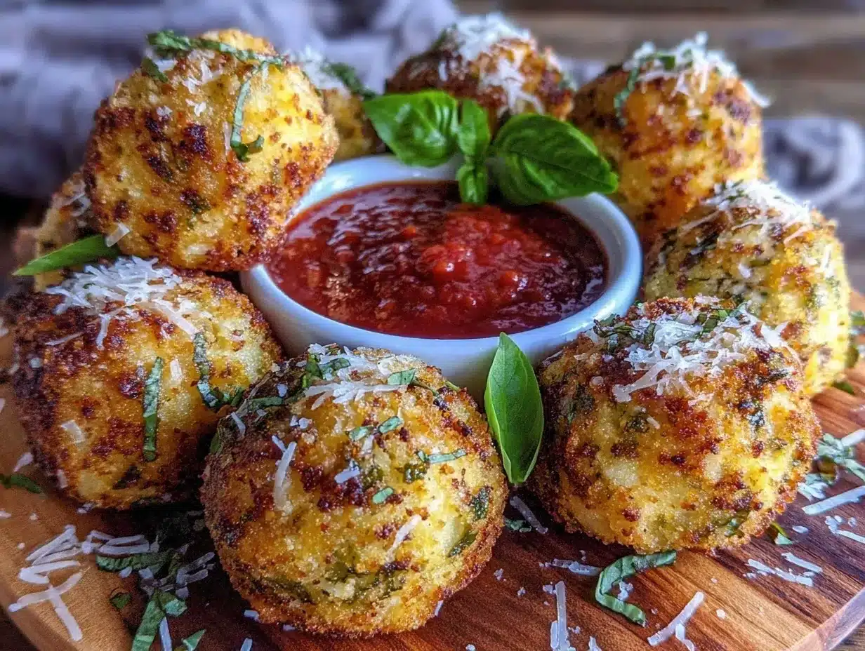 crispy leftover rice arancini balls preparation steps