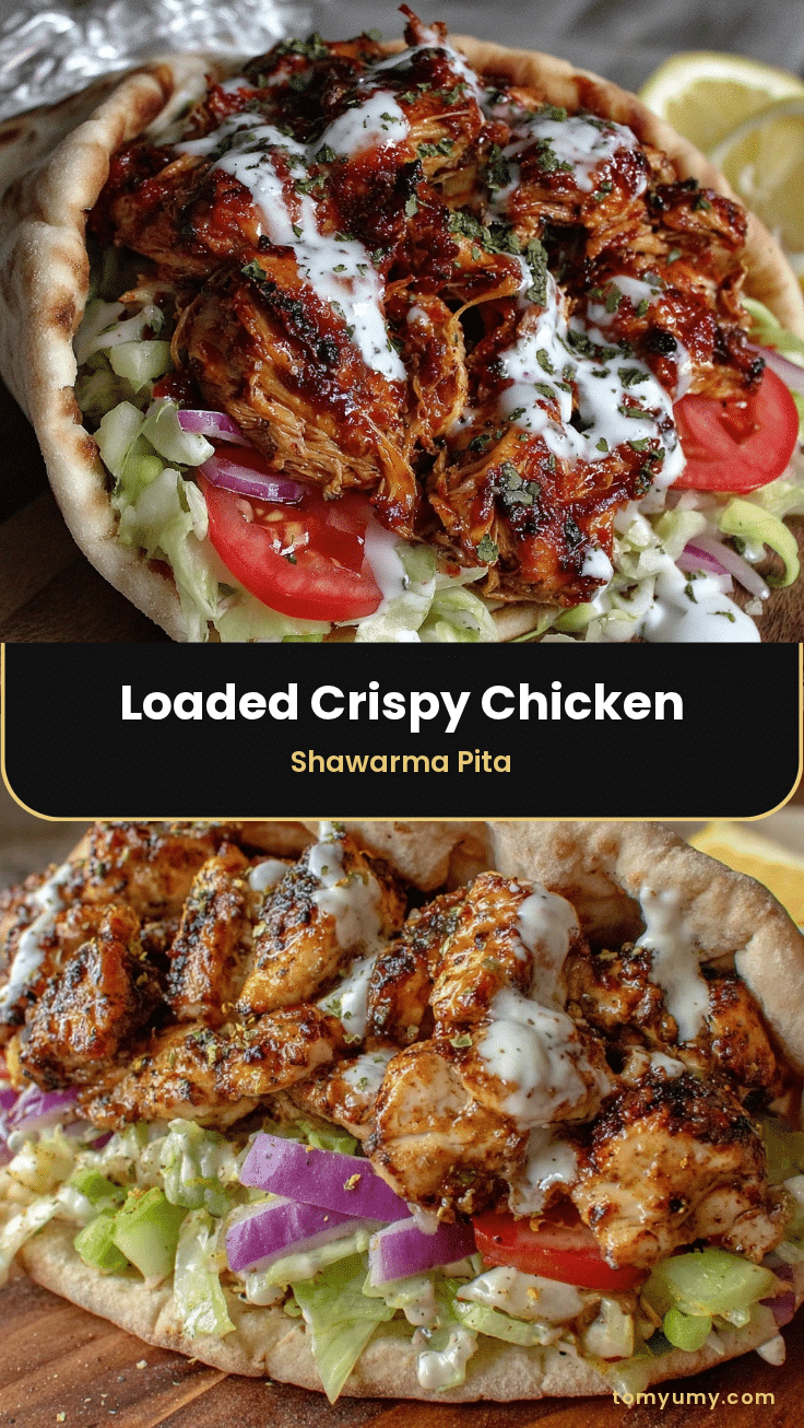crispy loaded chicken shawarma pita pocket recipe