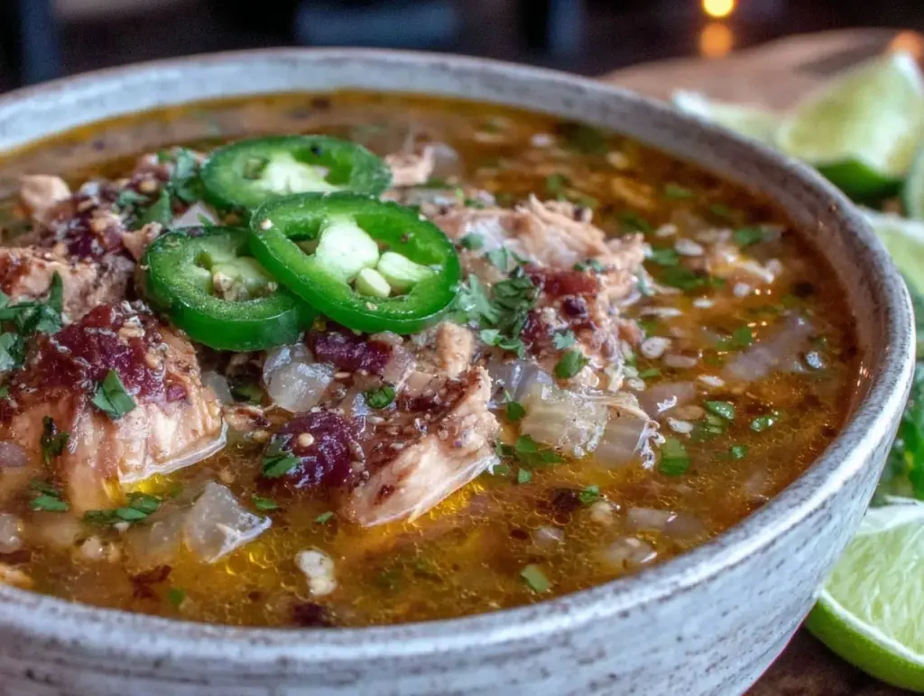 easy dump and go crockpot chicken fajita soup - featured image