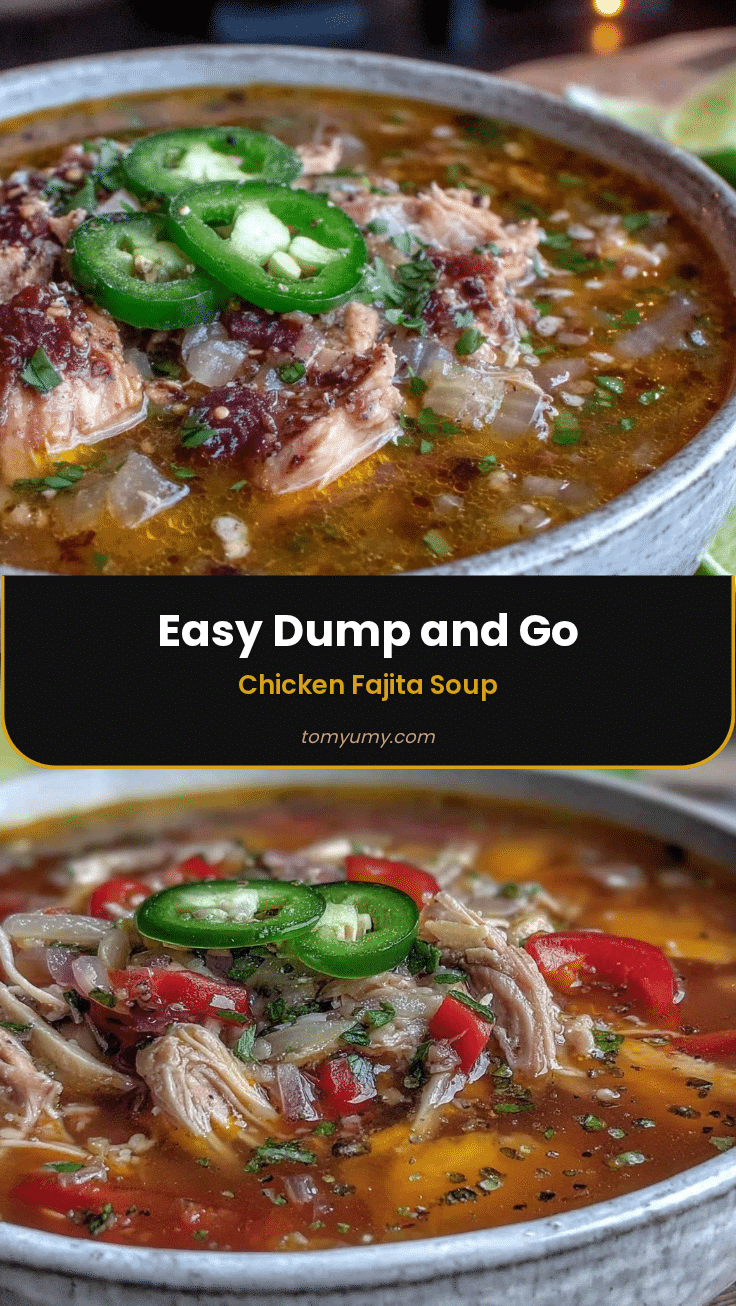 easy dump and go crockpot chicken fajita soup recipe