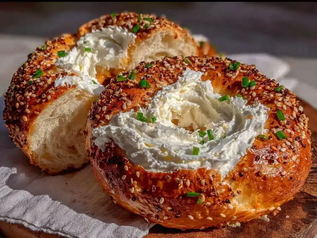 everything bagels with cream cheese - featured image