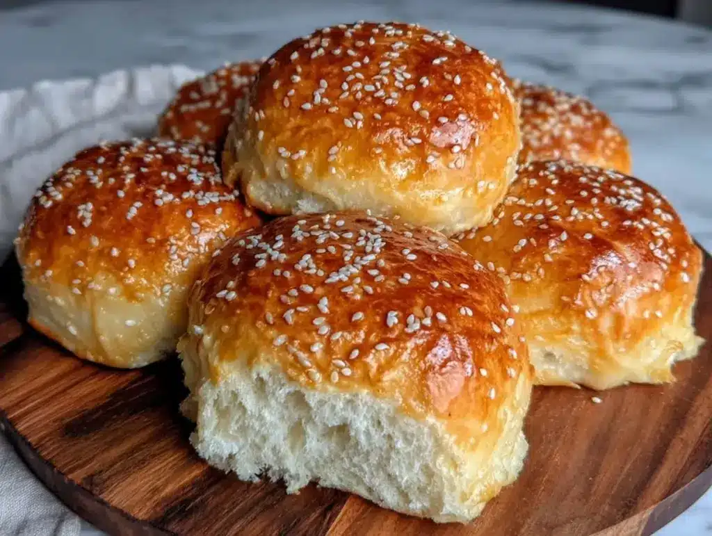 fluffy brioche burger buns - featured image