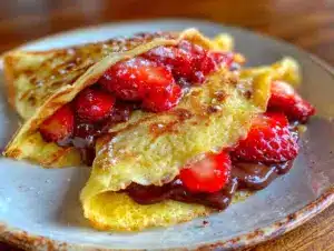 French Crepes with Nutella and Strawberry Filling - featured image