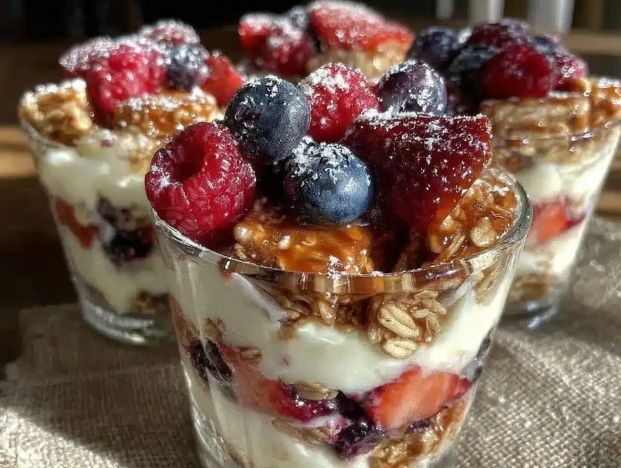 fresh greek yogurt berry parfait preparation steps