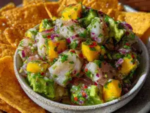 fresh mango avocado fish ceviche - featured image