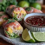 fresh thai mango shrimp spring rolls - featured image