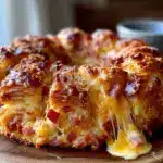 ham and cheese croissant ring pull-apart - featured image