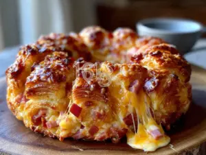 ham and cheese croissant ring pull-apart - featured image
