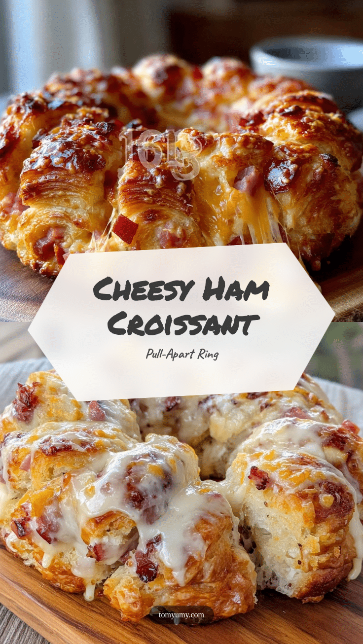 ham and cheese croissant ring pull-apart recipe