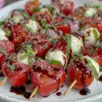 heart-shaped caprese skewers - featured image