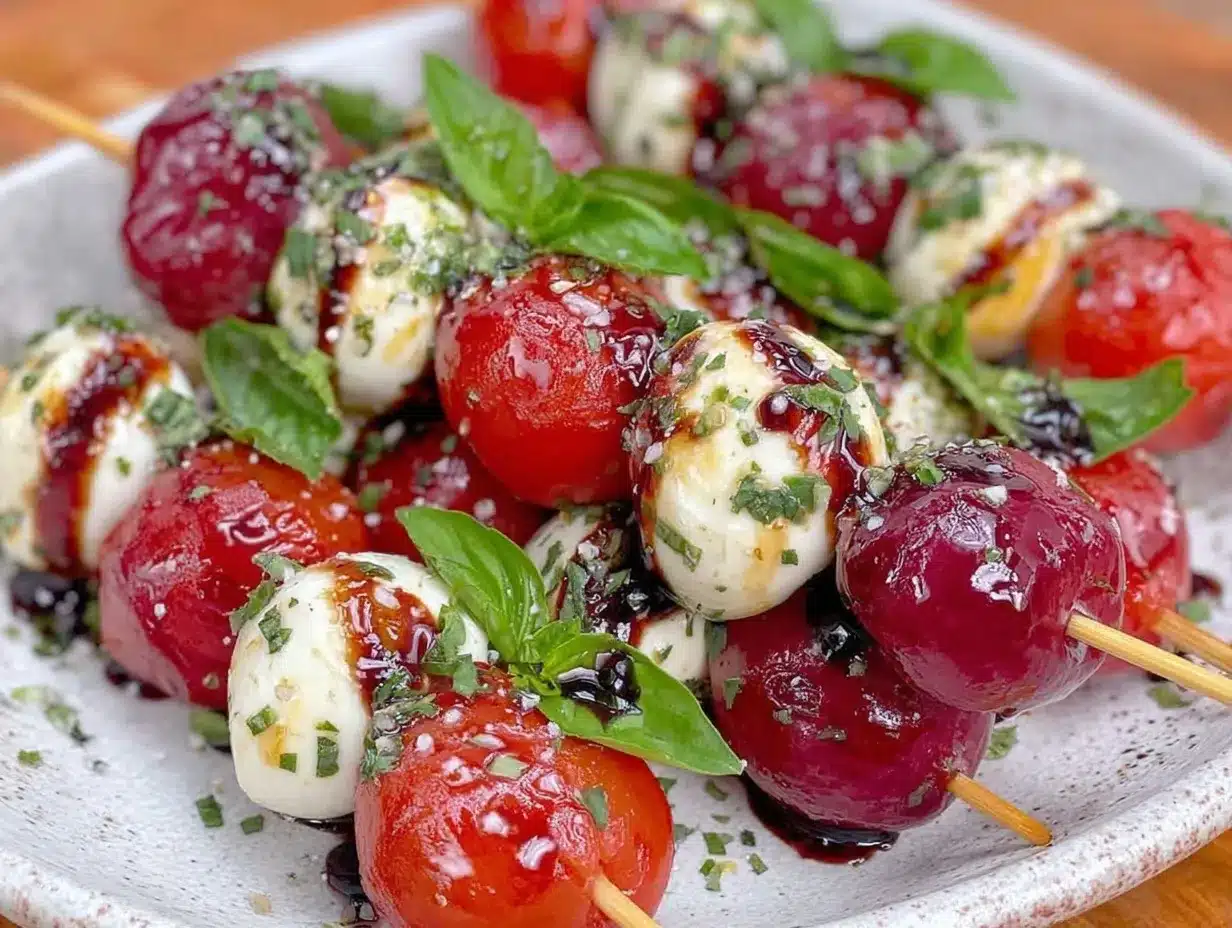 heart-shaped caprese skewers preparation steps