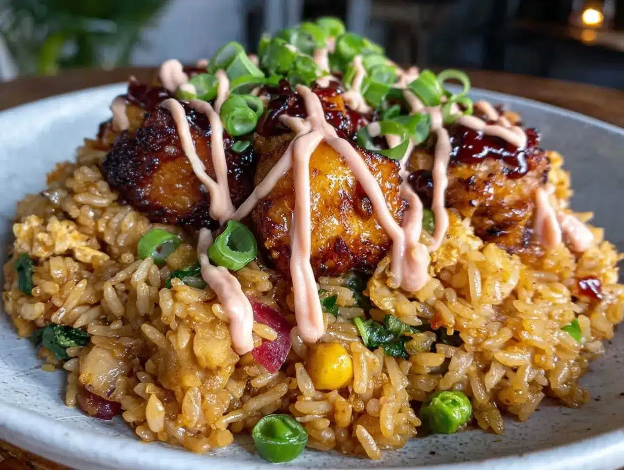 hibachi-style chicken fried rice preparation steps