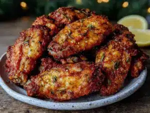 lemon pepper dry rub wings air fryer recipe - featured image