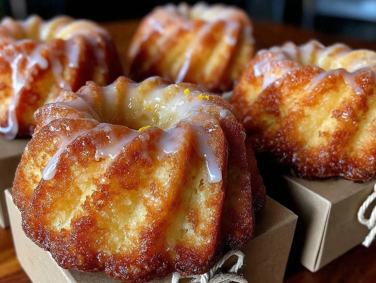 mini bundt cake gift boxes preparation steps