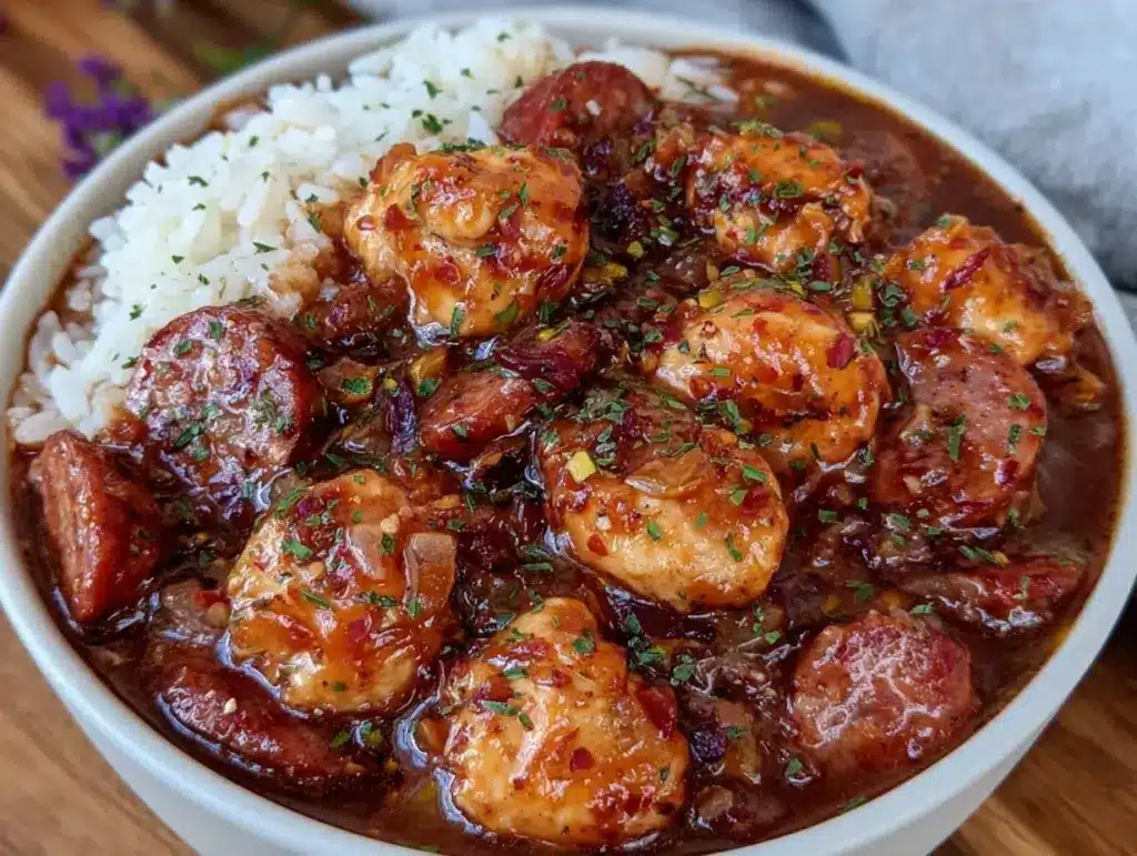 new orleans chicken and sausage gumbo - featured image