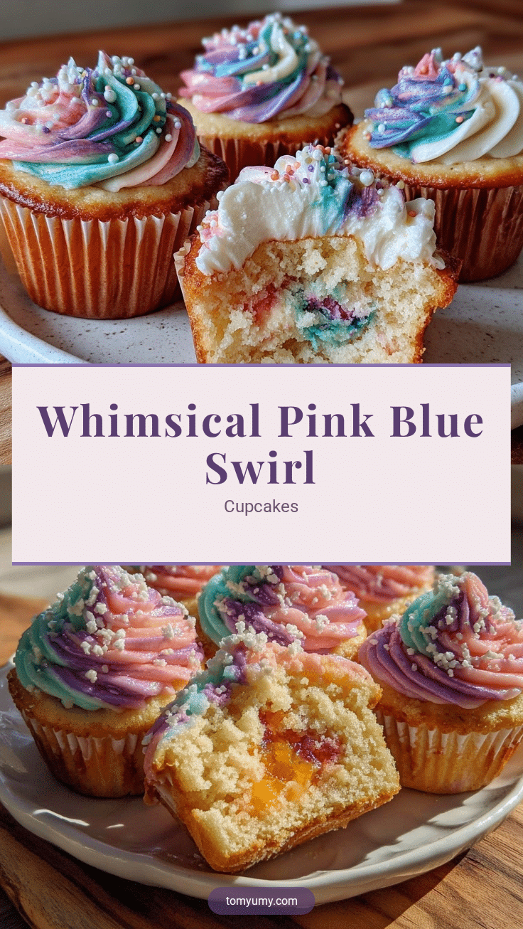 pink and blue swirl cupcakes recipe