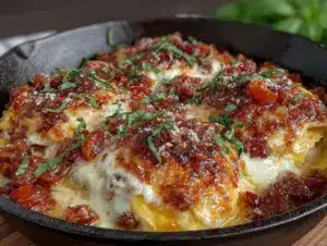 quick creamy skillet lasagna - featured image