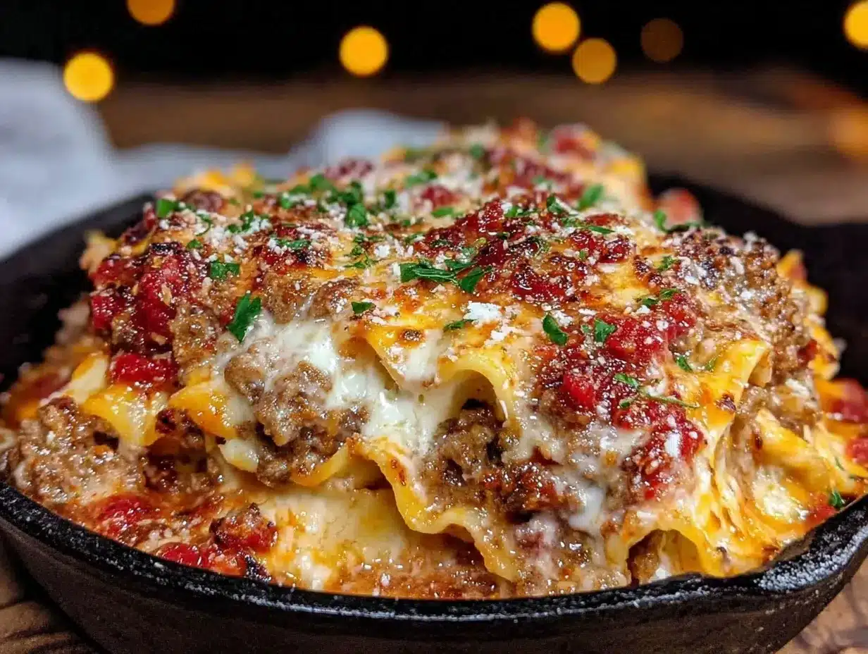 quick creamy skillet lasagna preparation steps