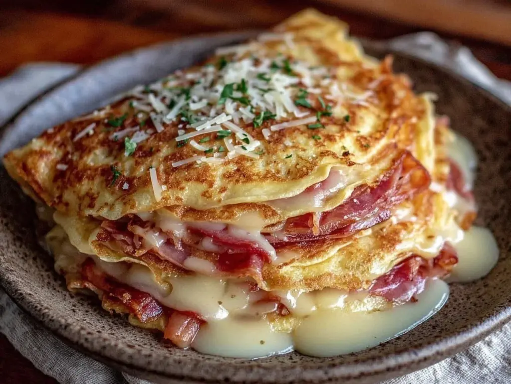 savory ham and gruyere crepes - featured image