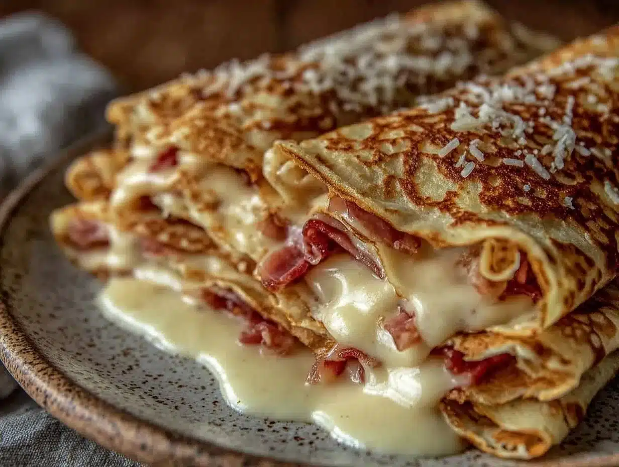 savory ham and gruyere crepes preparation steps