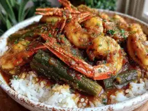 seafood gumbo with shrimp crab and okra - featured image
