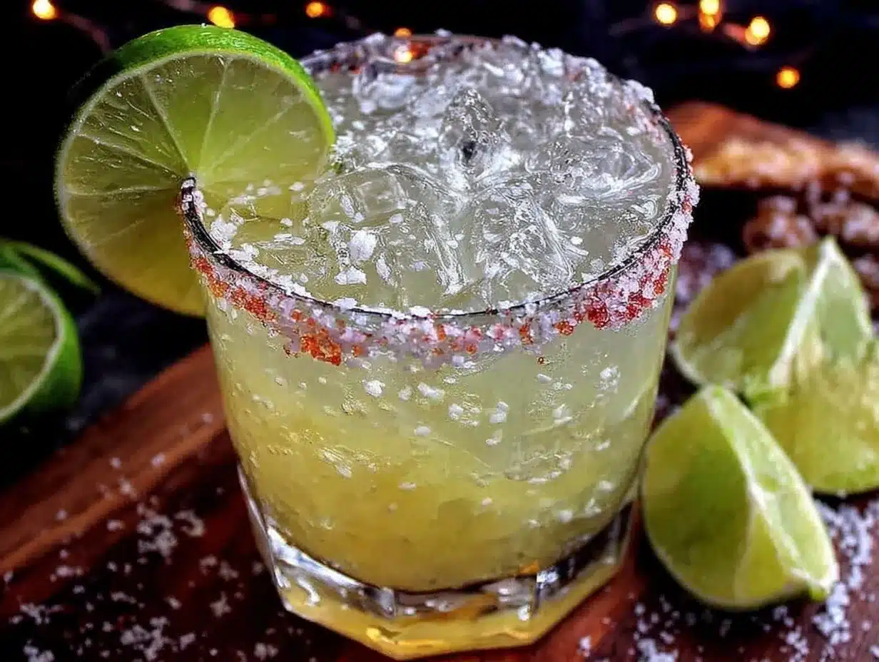 skinny margarita with agave preparation steps