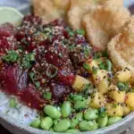 spicy ahi tuna poke bowl - featured image