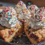 birthday cake skillet cookie - featured image