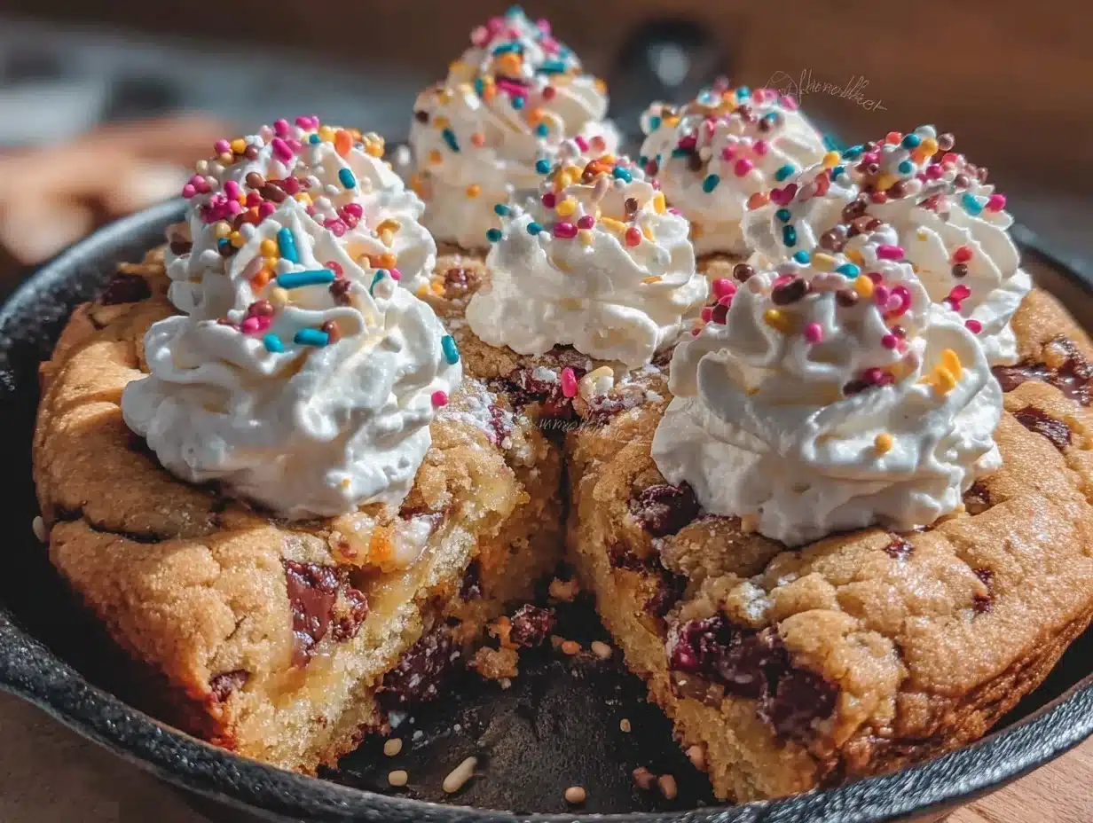 birthday cake skillet cookie - featured image