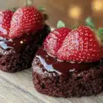 chocolate covered strawberry brownie hearts - featured image