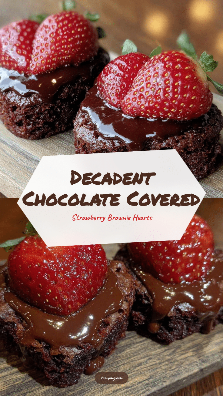 chocolate covered strawberry brownie hearts recipe