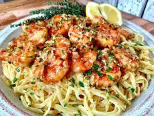 coastal grandmother shrimp linguine - featured image