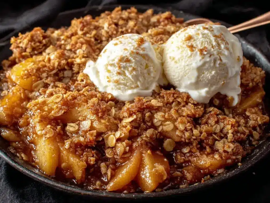 cozy cast iron apple crisp - featured image