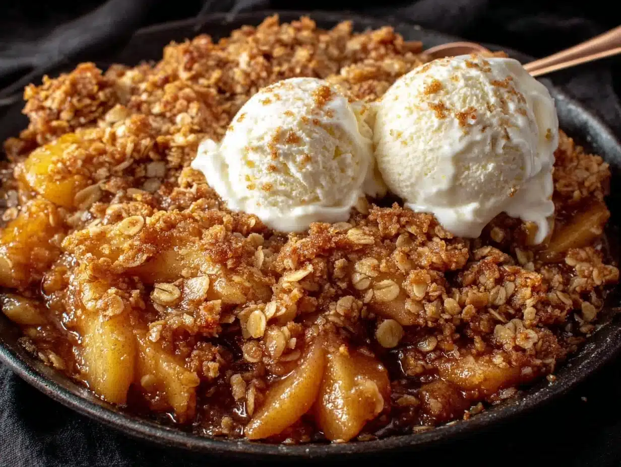 cozy cast iron apple crisp - featured image