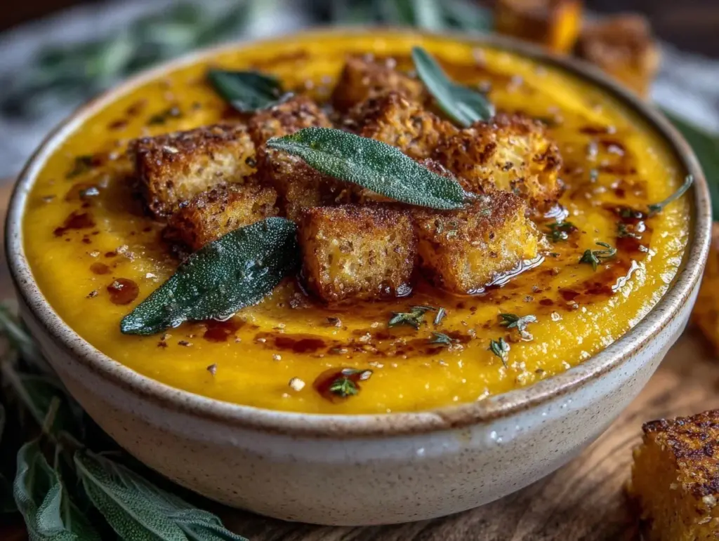 creamy roasted butternut squash soup - featured image