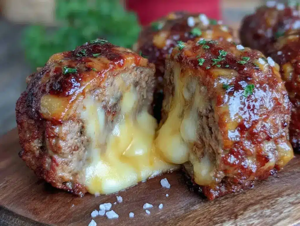 crispy lava cheese stuffed meatballs - featured image