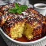 crispy stale bread french toast casserole - featured image