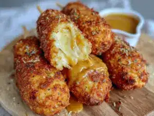 crispy stretchy mozzarella corn dogs - featured image