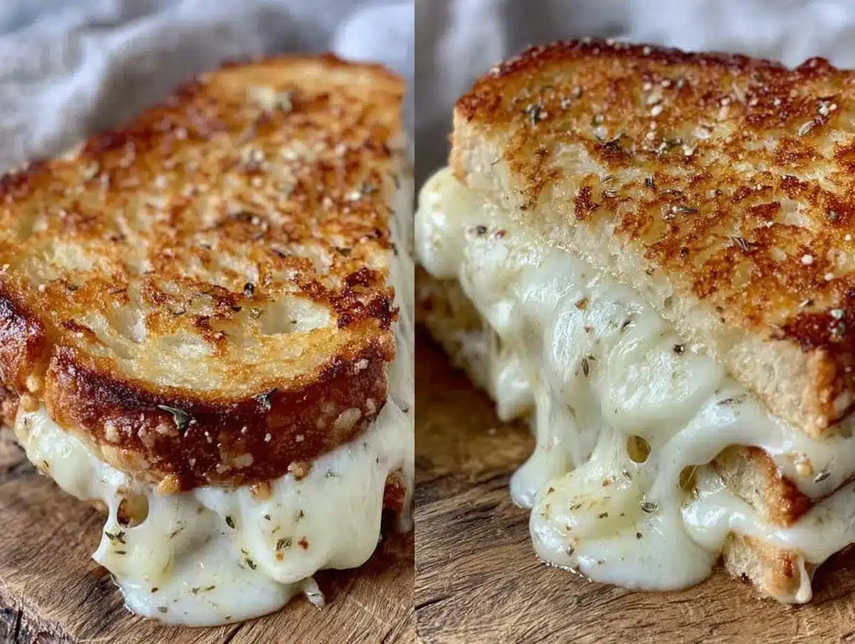 crispy ultimate cheese pull grilled cheese preparation steps