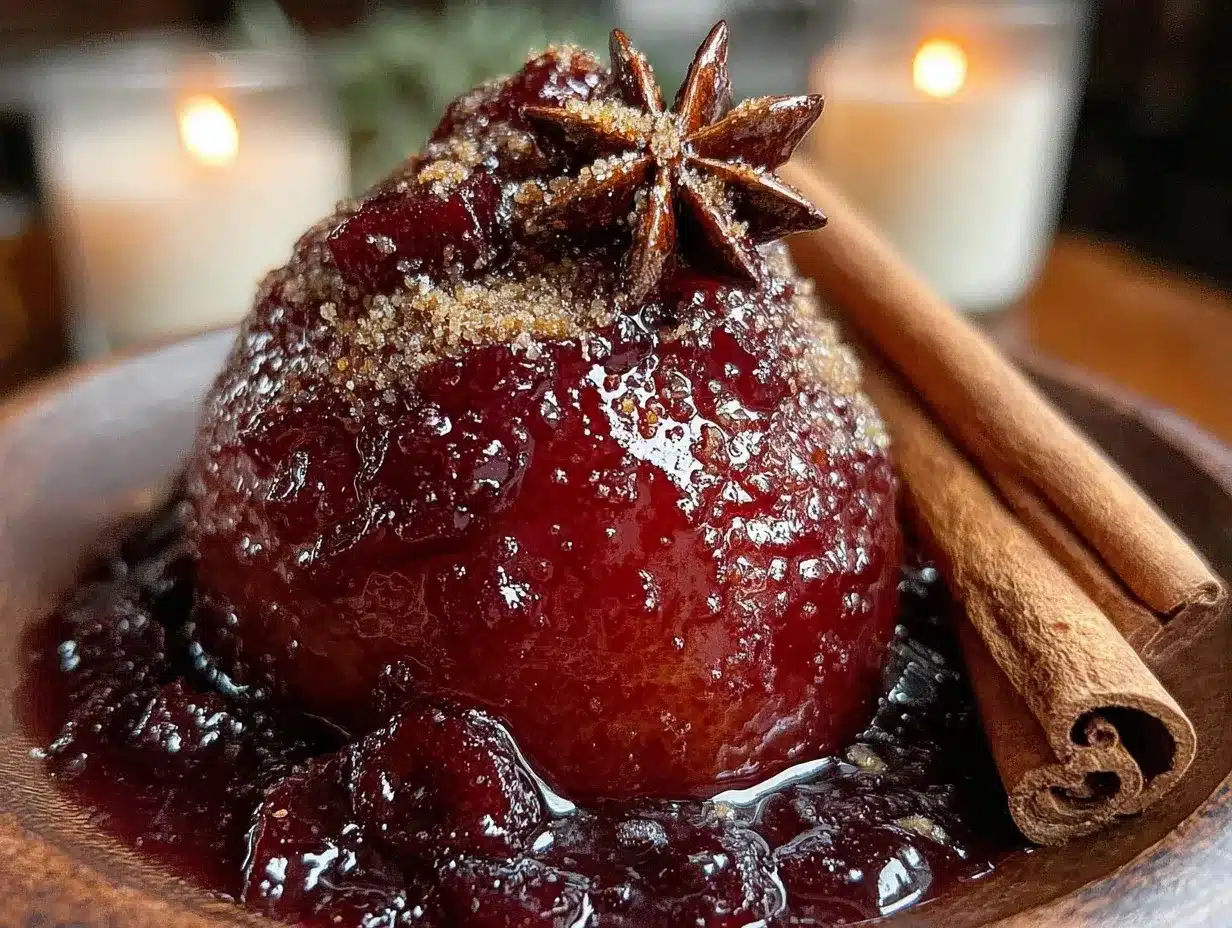 dark academia mulled wine poached pears preparation steps