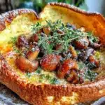 dark academia mushroom and thyme dutch baby pancake - featured image