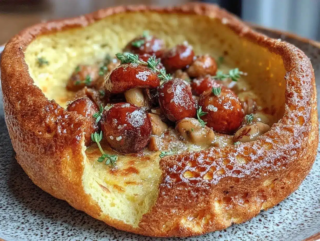 dark academia mushroom and thyme dutch baby pancake preparation steps