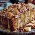 dark academia spiced pear and walnut cake - featured image